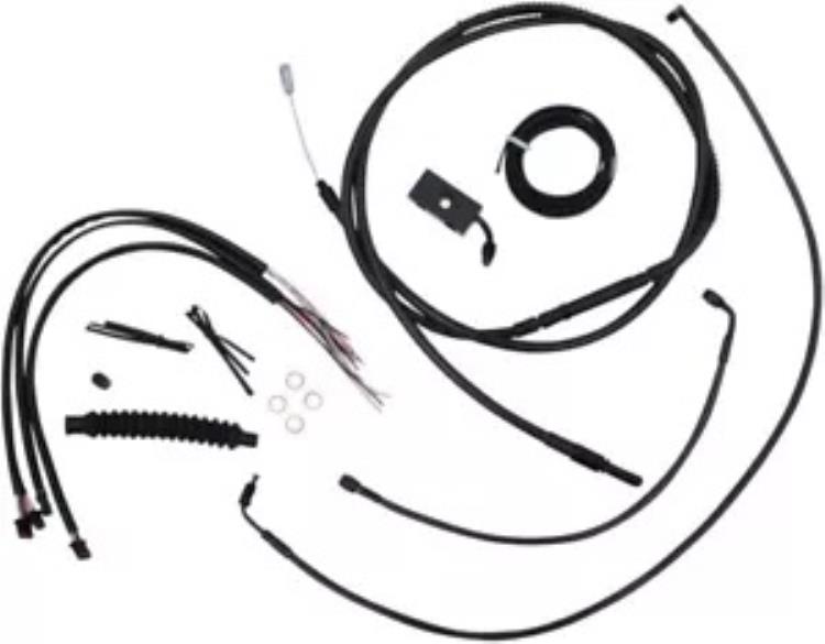 LA Choppers Midnight コンプリート ケーブル キット 15 インチ～17 インチ バー用 (LA-8152KT2-16M) LA Choppers Midnight Complete Cable Kit for 15\
