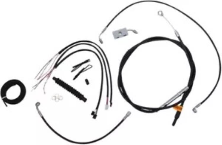LA Choppers ブラック ビニール コンプリート ケーブル キット (18 インチ-20 インチ バー用) (LA-8152KT2-19B) LA Choppers Black Vinyl Complete Cable Kit for 18\