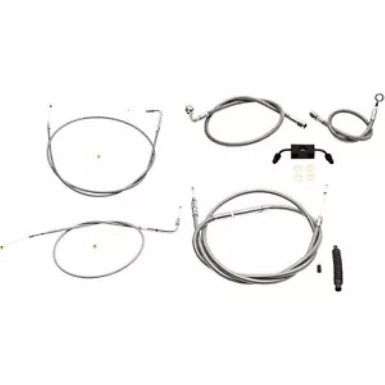 LA Choppers ステンレス標準ケーブルキット 12"-14" ハンドルバー用 (LA-8321KT-13) LA Choppers Stainless Standard Cable Kit for 12"-14" Handlebars (LA-8321KT-13) 【並行輸入品】｜カスタムパーツ WORLD倉庫