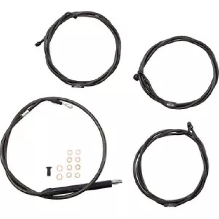 LA チョッパーズ ミッドナイト スタンダード ケーブル キット 15 インチ～17 インチ バー用 (LA-8056KT-16M) LA Choppers Midnight Standard Cable Kit for 15\