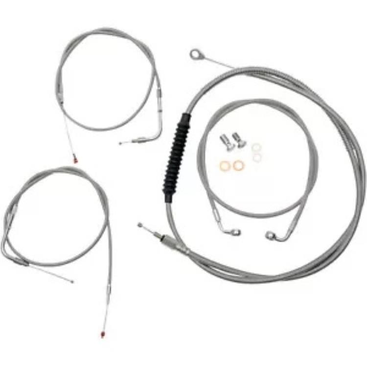 LA Choppers 18"-20" ハンドルバー用ステンレス標準ケーブルキット (LA-8110KT-19) LA Choppers Stainless Standard Cable Kit for 18"-20" Handlebars (LA-8110KT-19) 【並行輸入品】｜カスタムパーツ WORLD倉庫