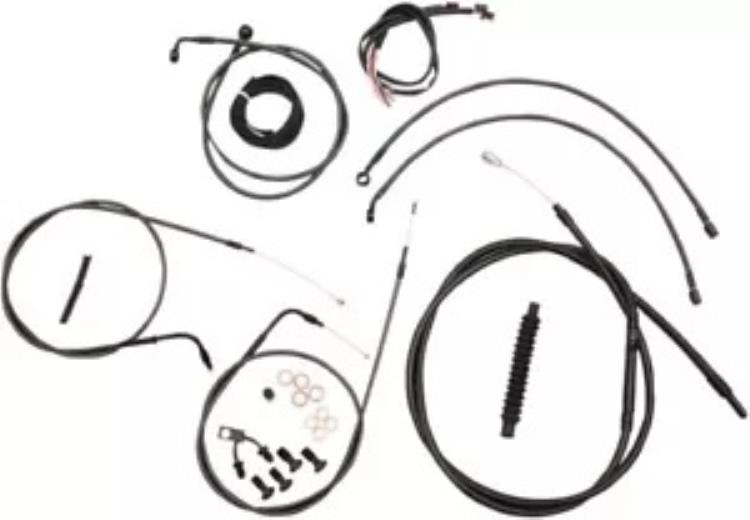 LA Choppers Midnight コンプリート ケーブル キット 18 インチ-20 インチ バー用 (LA-8150KT2-16M) LA Choppers Midnight Complete Cable Kit for 18\