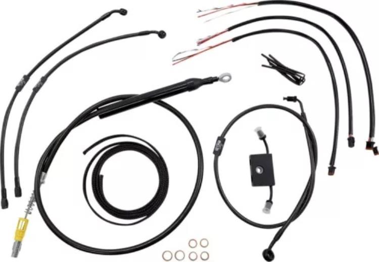 LA Choppers Midnight コンプリート ケーブル キット 18 インチ-20 インチ バー用 (LA-8157KT2-19M) LA Choppers Midnight Complete Cable Kit for 18\