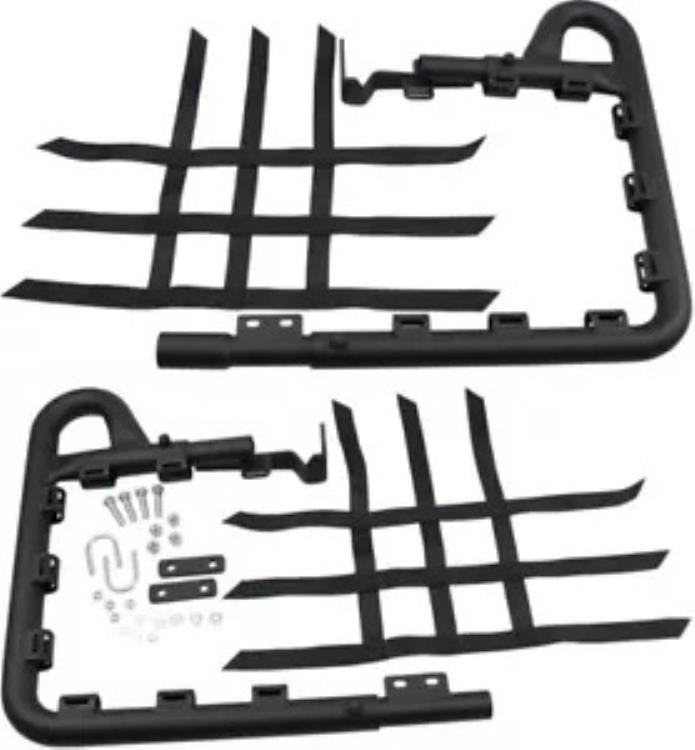DG ファット シリーズ ブラック アルミニウム ナーフ バー (ブラック ウェビング付き) (602-2130X) DG Fat Series Black Aluminum Nerf Bar w/Black Webbing (602-2130X) 【並行輸入品】
