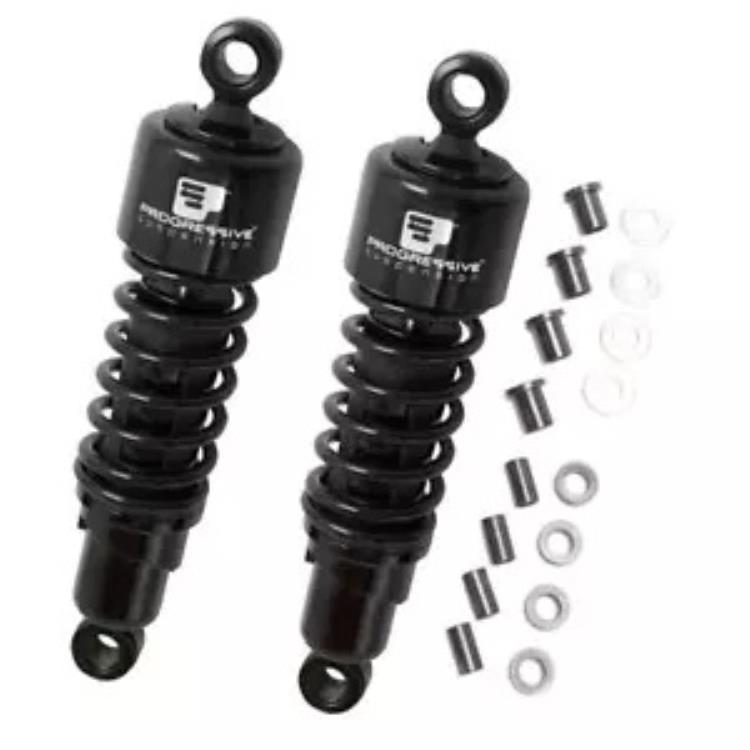 Progressive 412 シリーズ オートバイ ブラック 12 インチ リア ショック (412-4049B) Progressive 412 Series Motorcycle Black 12\