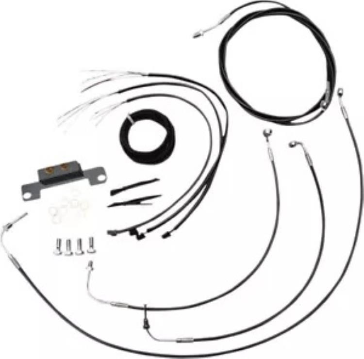 LA Choppers ミニエイプバー用ブラックビニールコンプリートケーブルキット (LA-8056KT2-08B) LA Choppers Black Vinyl Complete Cable Kit for Mini Ape Bars (LA-8056KT2-08B) 【並行輸入品】