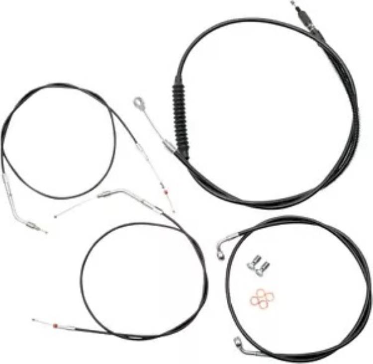 LA Choppers ブラック ビニール 標準ケーブル キット (15 インチ～17 インチ バー用) (LA-8310KT-16B) LA Choppers Black Vinyl Standard Cable Kit for 15\