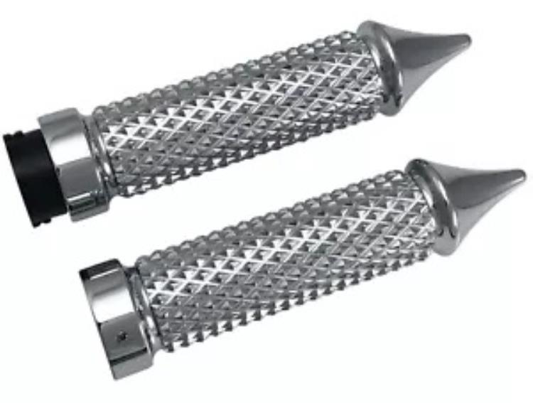 Eddie Trotta クロスカット クローム ケーブル スタイル ハンドルバー グリップ (TC768) Eddie Trotta Cross Cut Chrome Cable-Style Handlebar Grips (TC768) 【並行輸入品】