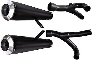 VooDoo メガホン デュアル スリップオン マフラー ブラック ヤマハ VMX1700 VMAX 2009-2017 VooDoo Megaphone Dual Slip-On Mufflers Black Yamaha VMX1700 VMAX 2009-2017 【並行輸入品】|カスタムパーツ WORLD倉庫