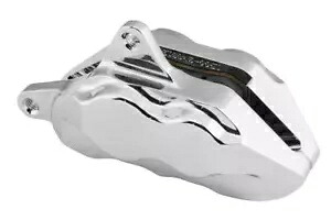 Hawg Halters 4 ピストン ブレーキ キャリパー ブラケット付き リア クローム #RKDGCC536 Hawg Halters 4-Piston Brake Caliper With Bracket Rear Chrome #RKDGCC536 【並行輸入品】