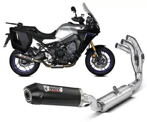 ヤマハ トレーサー 9 GT 2021 - 2023 用カーボンキャップ付きコンプリートエキゾースト MIVV オーバル Complete Exhaust MIVV OVAL WITH CARBON CAP for YAMAHA Tracer 9 GT 2021 - 2023 【並行輸入品】|カスタムパーツ WORLD倉庫