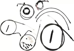 LA Choppers Midnight コンプリート ケーブル キット (12 インチ～14 インチ バー用) (LA-8150KT2-13M) LA Choppers Midnight Complete Cable Kit for 12\