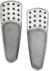 Accutronix ローレット ドリル ティアドロップ クロム フロント フロアボード (FBF01-KDTC) Accutronix Knurled Drilled Teardrop Chrome Front Floorboards (FBF01-KDTC) 【並行輸入品】
