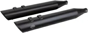 S&S デュアル 4 インチ スラッシュカット スリップオン セラミック ブラック マフラー (550-0696) S&S Dual 4\