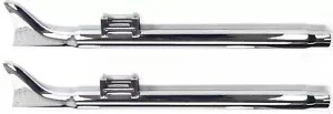 Bassani 2.25 インチ クローム 36 インチ フィッシュテール スリップオン マフラー (バッフルなし) (1F17E36) Bassani 2.25\
