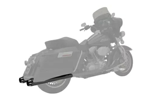 Bassani 4 インチ メガホン スリップオン マフラー ブラック/テーパード ブラック エンド キャップ (FLH-517LRB) Bassani 4" Megaphone Slip-On Mufflers Black/Tapered Black End Caps (FLH-517LRB) 【並行輸入品】|カスタムパーツ WORLD倉庫