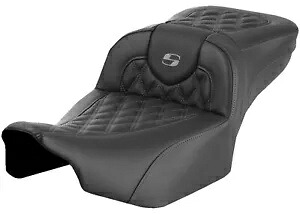 Saddlemen 拡張リーチ ロードソファ ブラック シート - グレー格子ステッチ (823-07-18402) Saddlemen Extended Reach Roadsofa Black Seat -Gray Lattice Stitch (823-07-18402) 【並行輸入品】
