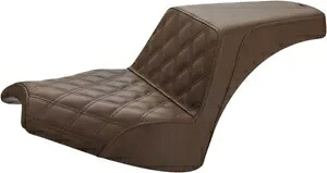 Saddlemen ステップアップ ブラウン シート 格子ステッチ フロント & スムース リア (I21-04-172BR) Saddlemen Step Up Brown Seat w/Lattice Stitch Front & Smooth Rear (I21-04-172BR) 【並行輸入品】