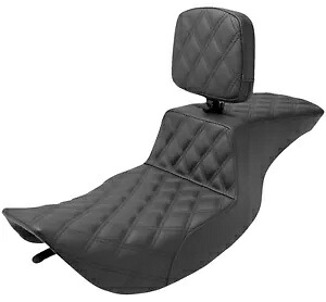 サドルメン ステップアップ フルラティスステッチ ブラックシート 運転席バックレスト付き (897-06-195BR) Saddlemen StepUp Full Lattice Stitch Black Seat w/Driver Backrest (897-06-195BR) 【並行輸入品】|カスタムパーツ WORLD倉庫