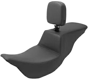 サドルメン ツアー ステップアップ スムース ブラック シート 運転席バックレスト付き (808-07B-194BR) Saddlemen Tour Step-Up Smooth Black Seat w/Driver Backrest (808-07B-194BR) 【並行輸入品】