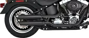 Vance & Hines ブラック ツイン スラッシュ 3 インチ スリップオン エキゾースト マフラー (46343) Vance & Hines Black Twin Slash 3\