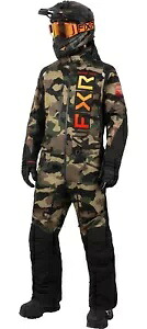 FXR ヘリウム断熱メンズ スノー モノスーツ 迷彩/サンセット FXR Helium Insulated Mens Snow Monosuit Camo/Sunset 【並行輸入品】