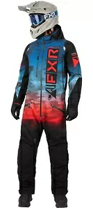 FXR ヘリウム断熱メンズ スノー モノスーツ ブルー/レッド ヘイズ FXR Helium Insulated Mens Snow Monosuit Blue/Red Haze 【並行輸入品】