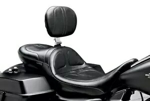 Le Pera Daddy ロングレッグステッチ ブラック バイクシート バックレスト付き (LK-957DLBR) Le Pera Daddy Long Legs Stitched Black Motorcycle Seat w/Backrest (LK-957DLBR) 【並行輸入品】