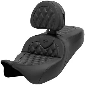 Saddlemen ロードソファ カーボン格子ステッチシート 運転席背もたれ付き (808-07CF-182BR) Saddlemen Roadsofa Carbon Lattice Stitch Seat w/Driver Backrest (808-07CF-182BR) 【並行輸入品】