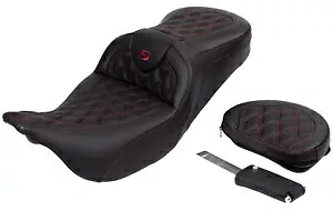 Saddlemen ロードソファ シート - 運転席用背もたれ & バーガンディ ステッチ (A808-07R-182BUR) Saddlemen Roadsofa Seat - Driver Backrest & Burgundy Stitch (A808-07R-182BUR) 【並行輸入品】
