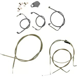LA Choppers 12"-14" ハンドルバー用ステンレス標準ケーブルキット (LA-8006KT-13) LA Choppers Stainless Standard Cable Kit for 12"-14" Handlebars (LA-8006KT-13) 【並行輸入品】｜カスタムパーツ WORLD倉庫