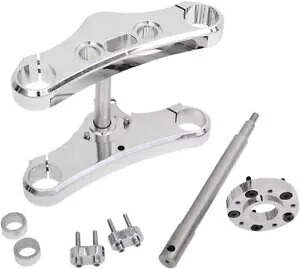 Accutronix 49mm クローム トリプル ツリー変換キット、3° レーキ付き (TWD349-ESCK8) Accutronix 49mm Chrome Triple Tree Conversion Kit w/3° Rake (TWD349-ESCK8) 【並行輸入品】|カスタムパーツ WORLD倉庫