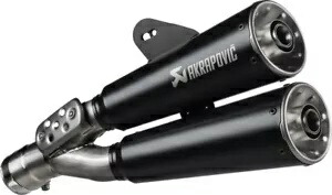 アクラポビッチ ブラックチタン ダブルコニカル スリップオンマフラー (S-B12SO25-HISSSBL) Akrapovic Black Titanium Double Conical Slip-On Muffler (S-B12SO25-HISSSBL) 【並行輸入品】