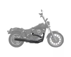 Bassani Road Rage ロング 24 インチ ストレートカン ブラック 2-into-1 エキゾースト システム (1D28RB) Bassani Road Rage Long 24\