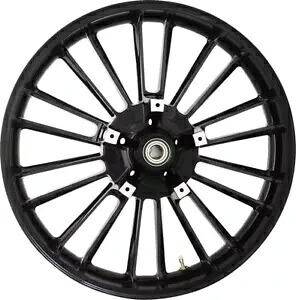 Coastal Moto 21 インチ x 3.5 インチ アトランティック キャスト 3D ブラック フロント ホイール (3D-ATL213SBABST) Coastal Moto 21\