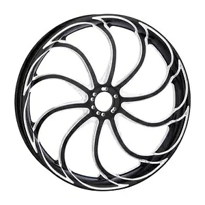 Arlen Ness 18 インチ x 5.5 インチ ドリフト鍛造ブラック リア ホイール (71-561) Arlen Ness 18\