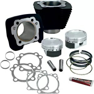 S&S 883 から 1200cc ブラック シリンダー & ピストン変換キット (910-0687) S&S 883 to 1200cc Black Cylinder & Piston Conversion Kit (910-0687) 【並行輸入品】