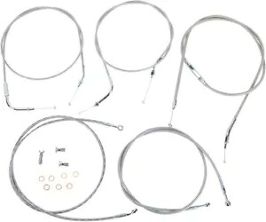 Baron スロットル クラッチ ブレーキ ケーブル キット ステンレス 18"-20" バー (BA-8022KT-18) Baron Throttle-Clutch-Brake Cable Kit Stainless 18"-20" Bars (BA-8022KT-18) 【並行輸入品】｜カスタムパーツ WORLD倉庫