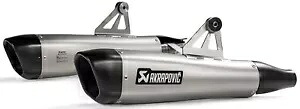 アクラポビッチ チタン デュアル スリップオン マフラー スラッシュカット ブラック キャップ付き (S-T12SO4-HCQT) Akrapovic Titanium Dual Slip-On Mufflers w/Slash-Cut Black Caps (S-T12SO4-HCQT) 【並行輸入品】
