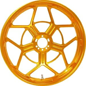 Arlen Ness 21 インチ x 3.5 インチ スピード 5 鍛造ゴールド フロント ホイール (71-585) Arlen Ness 21" x 3.5" Speed 5 Forged Gold Front Wheel (71-585) 【並行輸入品】｜カスタムパーツ WORLD倉庫