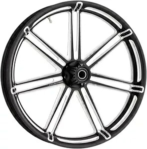 Arlen Ness 21 インチ x 3.5 インチ 7 バルブ鍛造ブラック フロント ホイール (ハブ付き) (10301-204-6008) Arlen Ness 21" x 3.5" 7-Valve Forged Black Front Wheel w/Hub (10301-204-6008) 【並行輸入品】｜カスタムパーツ WORLD倉庫
