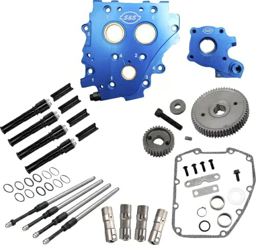 S&S カムチェストキット ギアドライブ オイル冷却 ブラック プッシュロッド ツインカム (310-1268) S&S Cam Chest Kit Gear Drive Oil Cooled Black Pushrods Twin Cam (310-1268) 【並行輸入品】