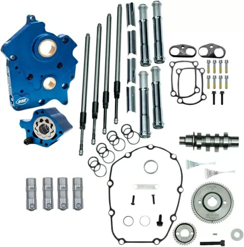 S&S 475G 油冷ギア ドライブ カム チェスト キット (クローム プッシュロッド チューブ付き) (310-1006A) S&S 475G Oil Cooled Gear Drive Cam Chest Kit w/Chrome Pushrod Tubes (310-1006A) 【並行輸入品】｜カスタムパーツ WORLD倉庫