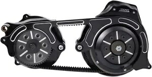 ベルト ドライブ ブラック、2 ピース モーター プレート付き 2 インチ オープン ベルト ドライブ キット (TC2PB-2-B) Belt Drives Black w/ 2 Piece Motor Plate 2" Open Belt Drive Kit (TC2PB-2-B) 【並行輸入品】｜カスタムパーツ WORLD倉庫