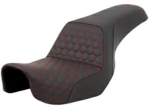 サドルメン ステップアップ HC ハニカム ブラック シート レッド ステッチ (A806-04-177RED) Saddlemen Step-Up HC HoneyComb Black Seat w/Red Stitching (A806-04-177RED) 【並行輸入品】