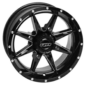QuadBoss スライサー ATV/UTV ホイール 15x7 4/137 5+2 機械加工ブラック QuadBoss Slicer ATV/UTV Wheel 15x7 4/137 5+2 Machined Black 【並行輸入品】｜カスタムパーツ WORLD倉庫