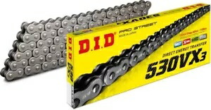DID 530 VX3シリーズ Xリングチェーン 150リンク ナチュラル リベットマスターリンク付き DID 530 VX3 Series X-Ring Chain 150 Links Natural with Rivet Master Link 【並行輸入品】｜カスタムパーツ WORLD倉庫