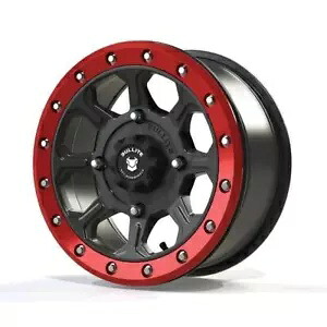 Bullite BT-03 ルーラー ビードロック ATV/UTV ホイール 14x7 4/156 5+2 ガンメタル/レッド Bullite BT-03 Ruler Beadlock ATV/UTV Wheel 14x7 4/156 5+2 Gun Metal/Red 【並行輸入品】｜カスタムパーツ WORLD倉庫