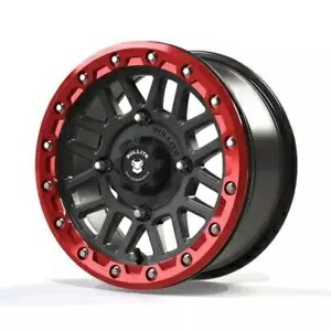 Bullite BT-01 セイバー ビードロック ATV/UTV ホイール 14x7 4/137 5+2 ガンメタル/レッド Bullite BT-01 Saber Beadlock ATV/UTV Wheel 14x7 4/137 5+2 Gun Metal/Red 【並行輸入品】｜カスタムパーツ WORLD倉庫