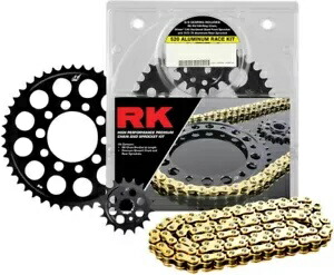 RK GB520GXW レースチェーン & スプロケットキット 15/43T ゴールド ヤマハ R1/R1M/R1S に適合 RK GB520GXW Race Chain & Sprocket Kit 15/43T Gold fits Yamaha R1/R1M/R1S 【並行輸入品】